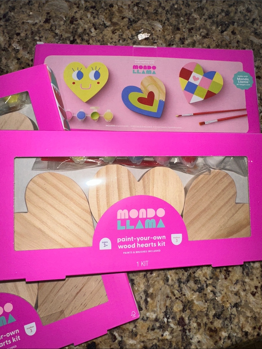 Mondo Llama Paint-Your-Own Wood Hearts Kit